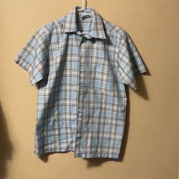Casual Blue Plaid Button-Down Shirt - Picture 1 of 5